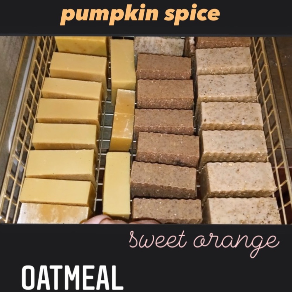 goat milk soaps!! New pumpkin spice scent.🍂
